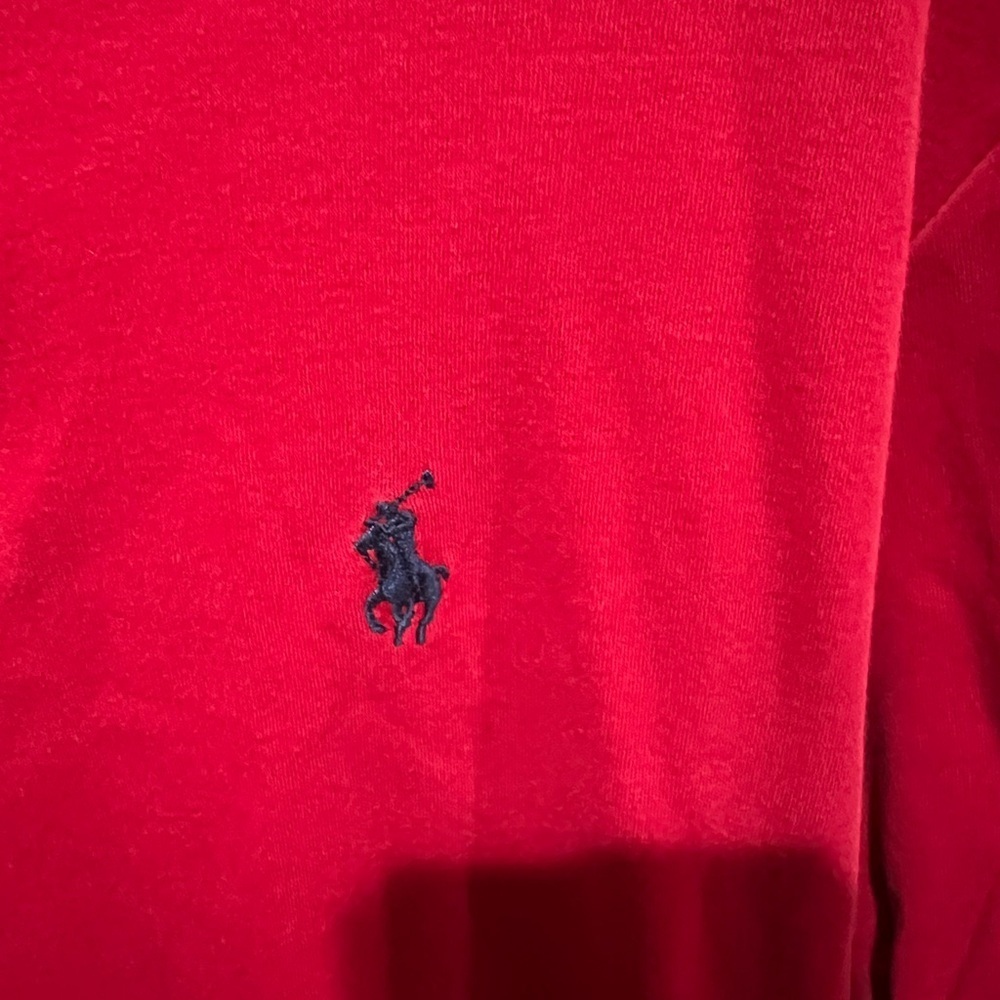 Ralph Lauren Classic Red Polo Shirt Navy Pony Size Small Cotton - Picture 3 of 4